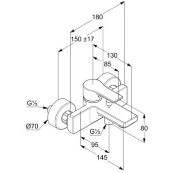 Смеситель KLUDI ZENTA SL 486700565 для ванны с изливом с подключением шланга