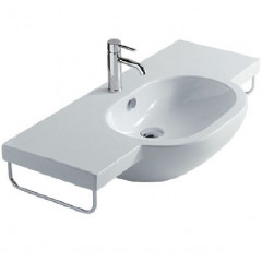 Раковина GALASSIA M2 5236 подвесная с тремя отверстиями с переливом цвет белый глянцевый