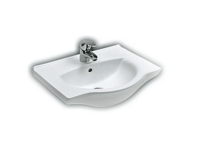 Раковина HATRIA SOPHIE Y0HG01 подвесная или на тумбу с одним отверстием с переливом цвет белый