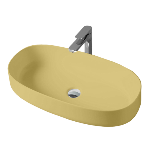 Раковина Artceram Cognac Quadro накладная без отверстий цвет Zync yellow COL005 12 00
