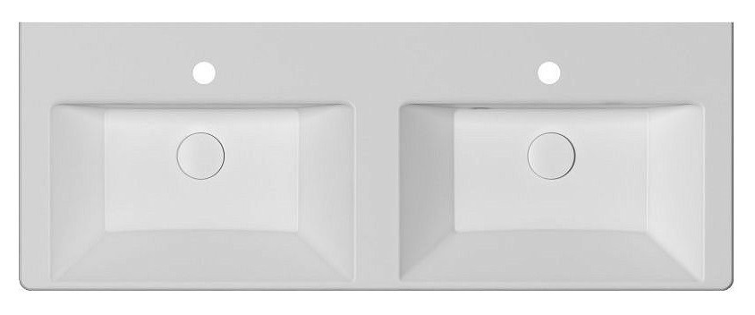 Раковина ISVEA SistemaV двойная накладная ШГВ 1200*455*100 отверстия для смесителя 2 цвет белый СНЯТО