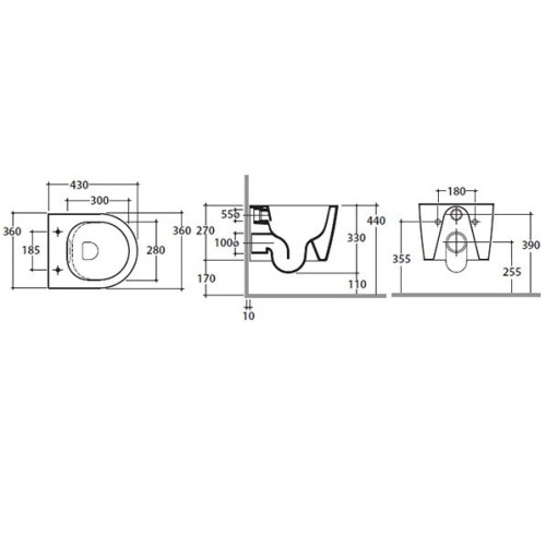 Унитаз GLOBO FORTY3 подвесной цвет белый FOS06BI