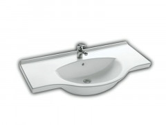 Раковина HATRIA SOPHIE YU9001 подвесная или на тумбу с одним отверстием с переливом цвет белый