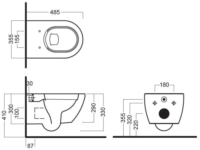 Унитаз HATRIA Fusion Y1XQ01 подвесной безободковый цвет белый