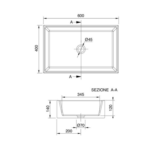 Раковина Scarabeo TEOREMA 2.0 накладная без перелива без отверстий цвет лава матовая с антибактериальным и грязеотталкивающим покрытием BIOKER 5101 37 BK