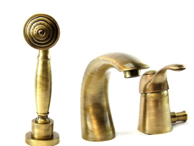 Смеситель на борт ванны Webert Aurora AU850701065, бронза