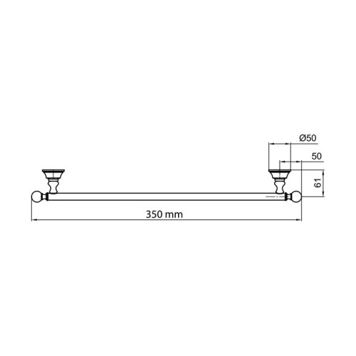 Полотенцедержатель 35 см Webert Karenina KA501402065, бронза