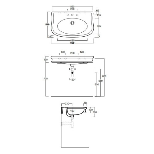 Раковина SIMAS LANTE подвесная на тумбу с одним отверстием цвет белый LA11