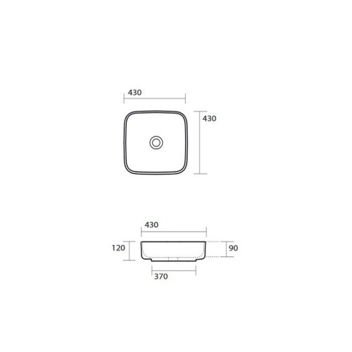 Раковина KERASAN накладная без перелива без отверстий цвет белый 460101