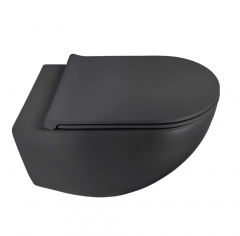 КОМПЛЕКТ Унитаз GALASSIA Dream KIT7317 NEMT подвесной безободковый цвет черный матовый с сиденьем с микролифтом 7314 NEMT