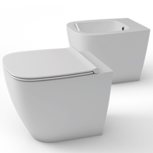 Унитаз GLOBO GENESIS напольный приставной цвет белый GN001BI