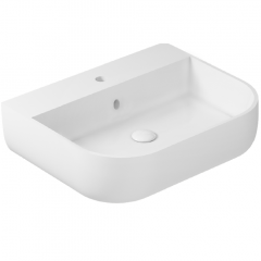 Раковина GALASSIA M2, EDEN 5205 подвесная с тремя отверстиями с переливом цвет белый глянцевый