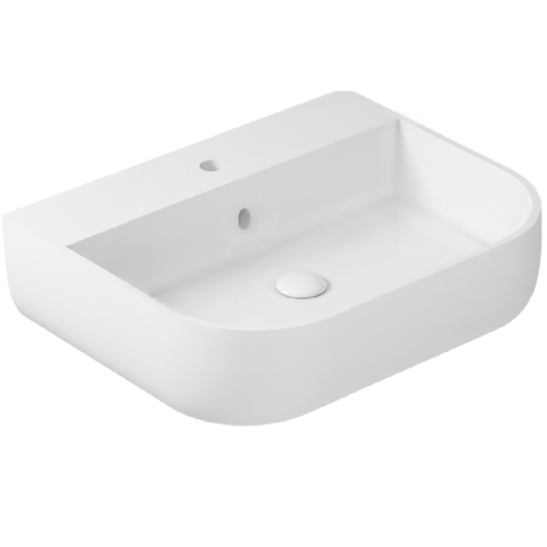 Раковина GALASSIA M2, EDEN 5205 подвесная с тремя отверстиями с переливом цвет белый глянцевый