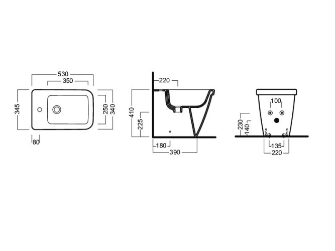 Биде HATRIA ERIKA PRO Q YXHU01 напольное цвет белый