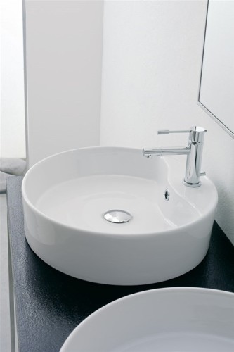 Раковина Scarabeo GEO R накладная с переливом с одним отверстием цвет белый 8029/R