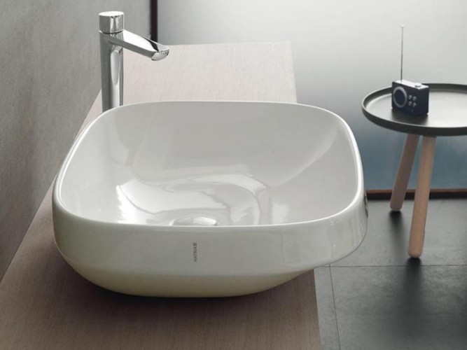 Раковина HATRIA ABITO YXXA01 накладная без отверстия без перелива цвет белый