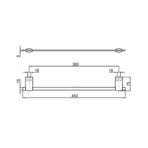 Полотенцедержатель 45 см Webert Aria AI500501015, хром
