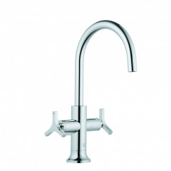 Смеситель KLUDI NOVA FONTE Déco 201180539 для раковины на одно отверстие двухвентильный с донным клапаном