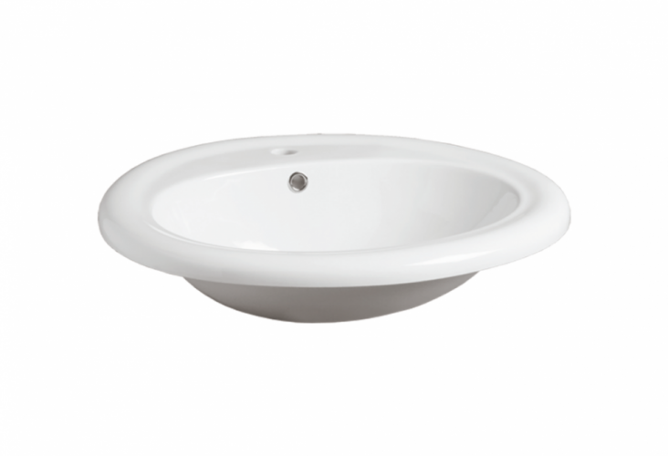 Раковина SIMAS LAVABI встраиваемая сверху с одним отверстием и двумя намеченными MONIA цвет белый S51