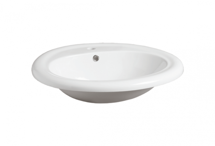 Раковина SIMAS LAVABI встраиваемая сверху с одним отверстием и двумя намеченными MONIA цвет белый S51