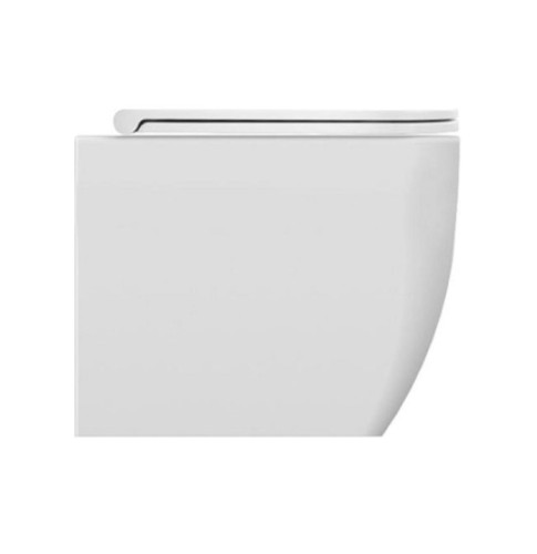 Унитаз Scarabeo TEOREMA 2.0 напольный приставной безободковый цвет белый с антибактериальным и грязеотталкивающим покрытием BIOKER 5138/CL BK
