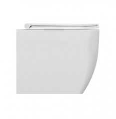 Унитаз Scarabeo TEOREMA 2.0 напольный приставной безободковый цвет белый с антибактериальным и грязеотталкивающим покрытием BIOKER 5138/CL BK