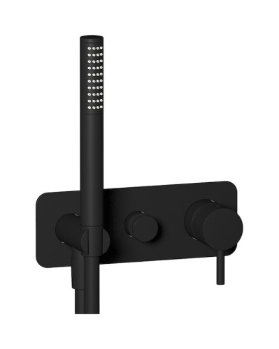 Внешняя часть настенного встраиваемого смесителя для душа с переключателем на 2 потребителя и ручным душем IBRUBINETTI MILANOTORINO EMT313