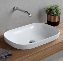 Раковина Scarabeo GLAM встраиваемая сверху без перелива без отверстий цвет белый 1805