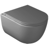 КОМПЛЕКТ Унитаз GALASSIA Dream KIT7334 GM подвесной, безободковый RIM, серый матовый сиденьем с микролифтом 7330GM