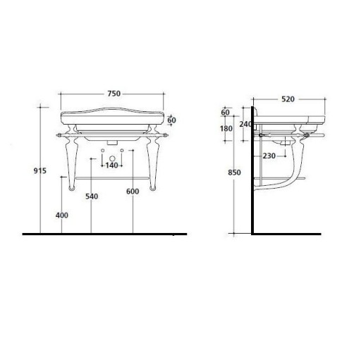 Консоль GALASSIA ETHOS 8460 подвесная цвет хром