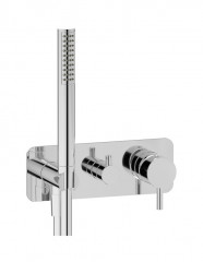 Внешняя часть настенного встраиваемого смесителя для душа с переключателем на 3 потребителя и ручным душем IBRUBINETTI MILANOTORINO MT314