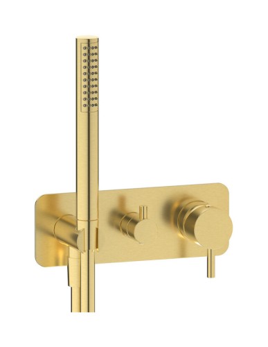 Внешняя часть настенного встраиваемого смесителя для душа с переключателем на 3 потребителя и ручным душем IBRUBINETTI MILANOTORINO MT314