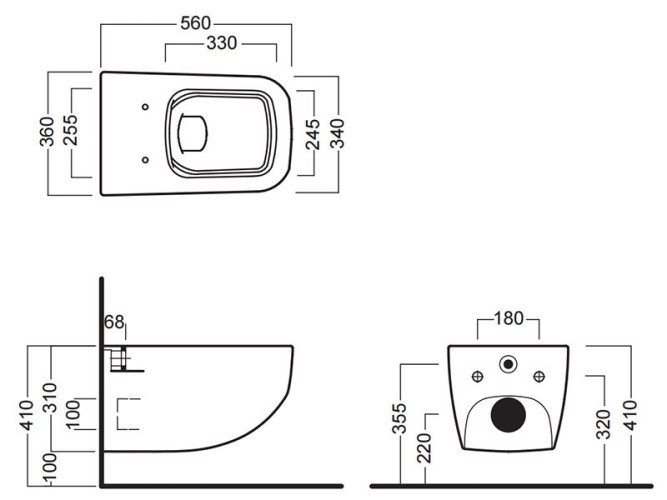 Унитаз HATRIA NEXT A0Y1F125 подвесной безободковый цвет белый матовый