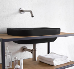 Раковина Scarabeo GLAM встраиваемая сверху без перелива без отверстий цвет черный матовый 1805 49