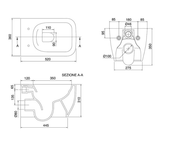 Унитаз Scarabeo TEOREMA 2.0 подвесной безободковый цвет белый матовый с антибактериальным и грязеотталкивающим покрытием BIOKER 5126/TW 49 BK