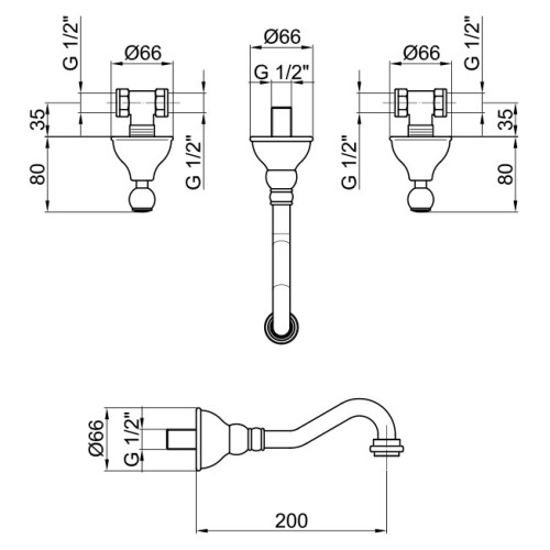 Смеситель для раковины Webert Dorian DO750404010. золото