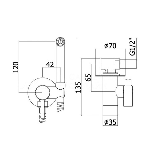 Гигиенический душ со смесителем Webert Pegaso PE870303015, хром