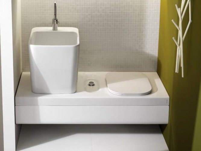 Раковина HATRIA G-FULL YXJF01 подвесная или накладная без отверстия без перелива цвет белый