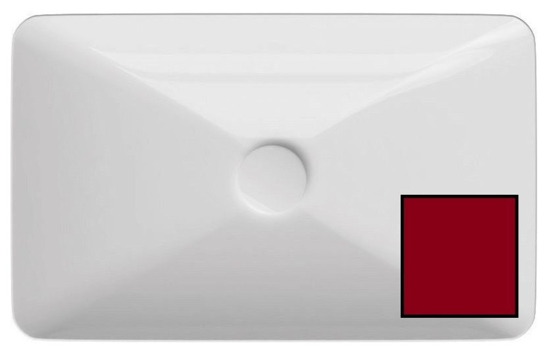 Раковина ISVEA SistemaY Clear накладная ШГВ 600*377*127 отверстия для смесителя отсутствуют цвет бордовый матовый