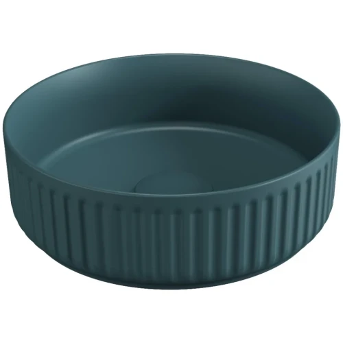 Раковина накладная ISVEA Infinity Ion круглая ?36см, без отв. под смеситель цвет изумрудный матовый