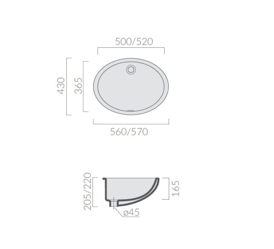 Раковина GALASSIA Denise 6002 - встраиваемая, белая