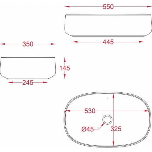 Раковина Artceram Cognac Quadro накладная без отверстий  цвет черный  COL008 03 00