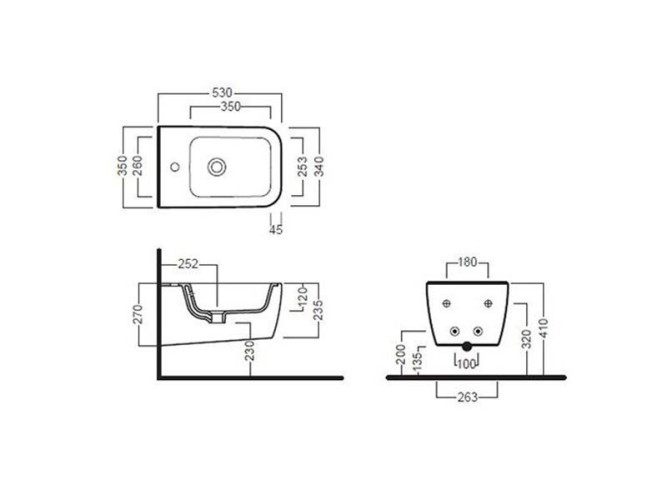 Биде HATRIA FUSION Q YXV801 подвесное цвет белый