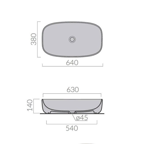 Раковина GALASSIA DREAM 7300GM накладная с одним отверстием без перелива цвет серый матовый