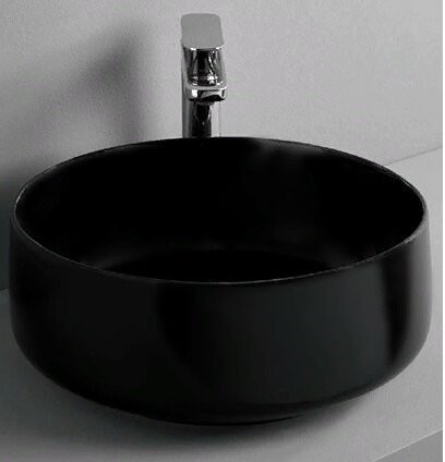 Раковина Artceram Cognac Quadro накладная без отверстий цвет черный матовый COL004 17 00