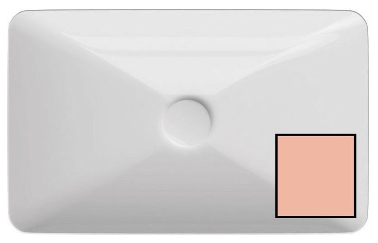 Раковина ISVEA SistemaY Clear накладная ШГВ 600*377*127 отверстия для смесителя отсутствуют цвет лососевый матовый