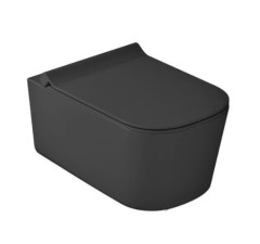 КОМПЛЕКТ Унитаз GALASSIA Meg11 PRO KIT5486 NEMT подвесной без отверстий с крепежом цвет черный матовый с сиденьем с микролифтом 5478 NEMT