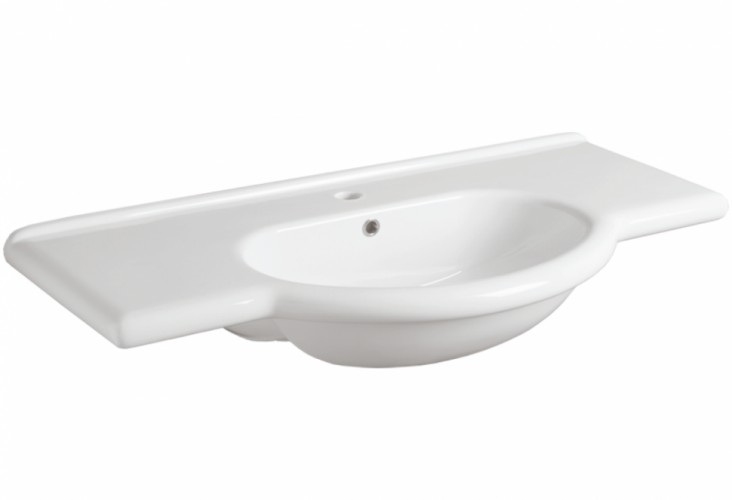 Раковина SIMAS LAVABI подвесная с одним отверстием и двумя намеченными консоль цвет белый TOP60