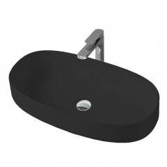 Раковина Artceram Cognac Quadro накладная без отверстий  цвет черный матовый COL005 17 00