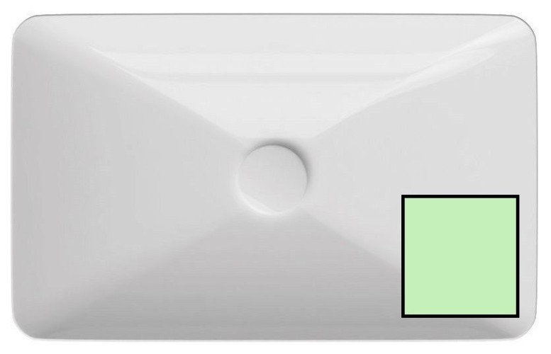 Раковина ISVEA SistemaY Clear накладная ШГВ 600*377*127 отверстия для смесителя отсутствуют цвет мятно-зеленый матовый